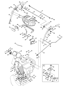 Handles, Panel And Discharge Chute Diagram and Parts List for 2X933SWE (31AH95SV756-31BH95SV710)(2014) Cub Cadet Snow Blower